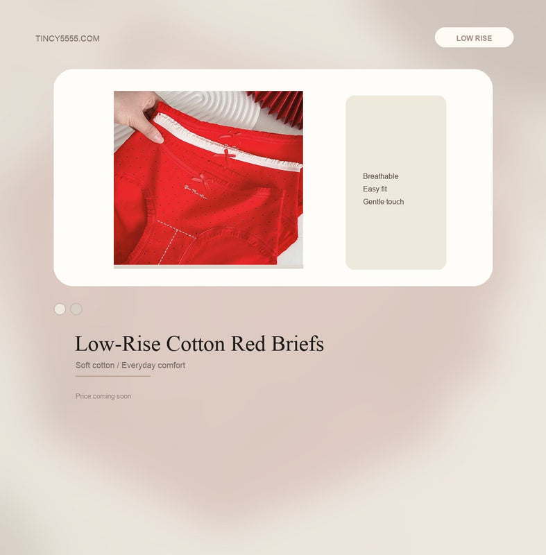 Low-Rise Cotton Red Briefs - Style 8865