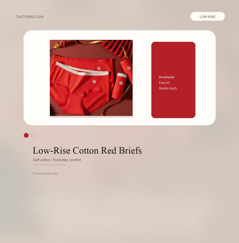 Low-Rise Cotton Red Briefs - Style 8864