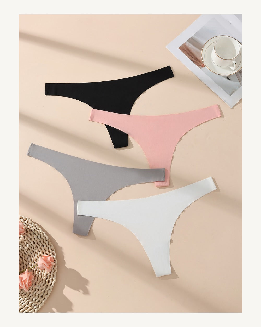 Mid-Rise Ice Silk Thong - Style K8339
