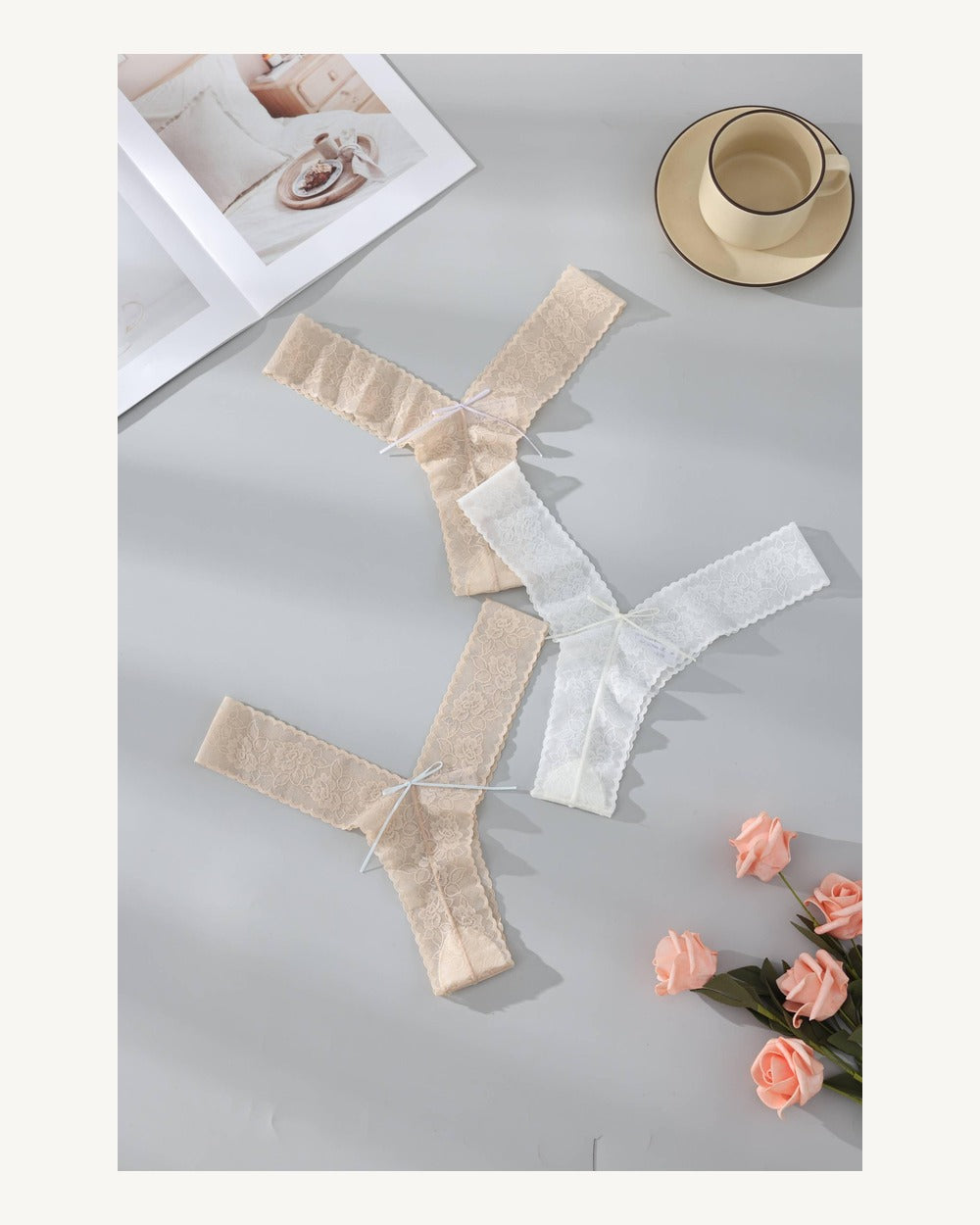 Mid-Rise Lace Thong - Style K8412