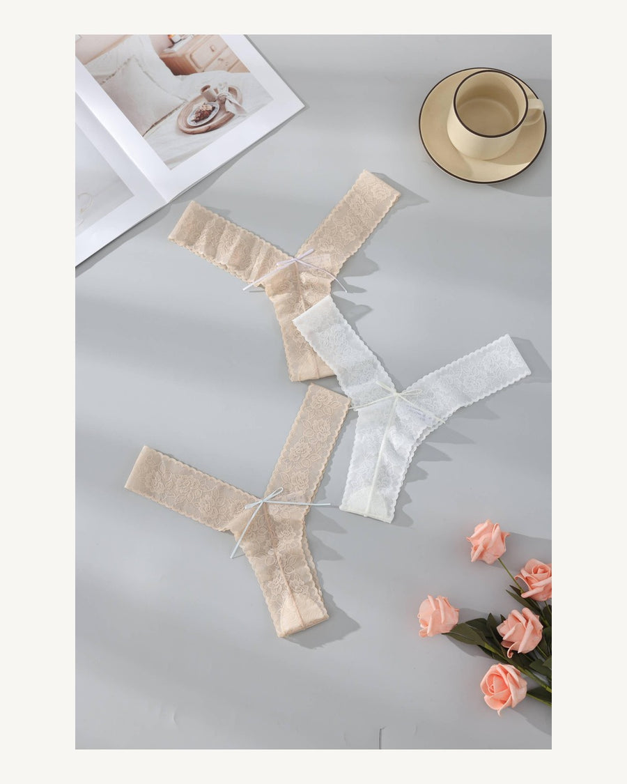 Mid-Rise Lace Thong - Style K8412