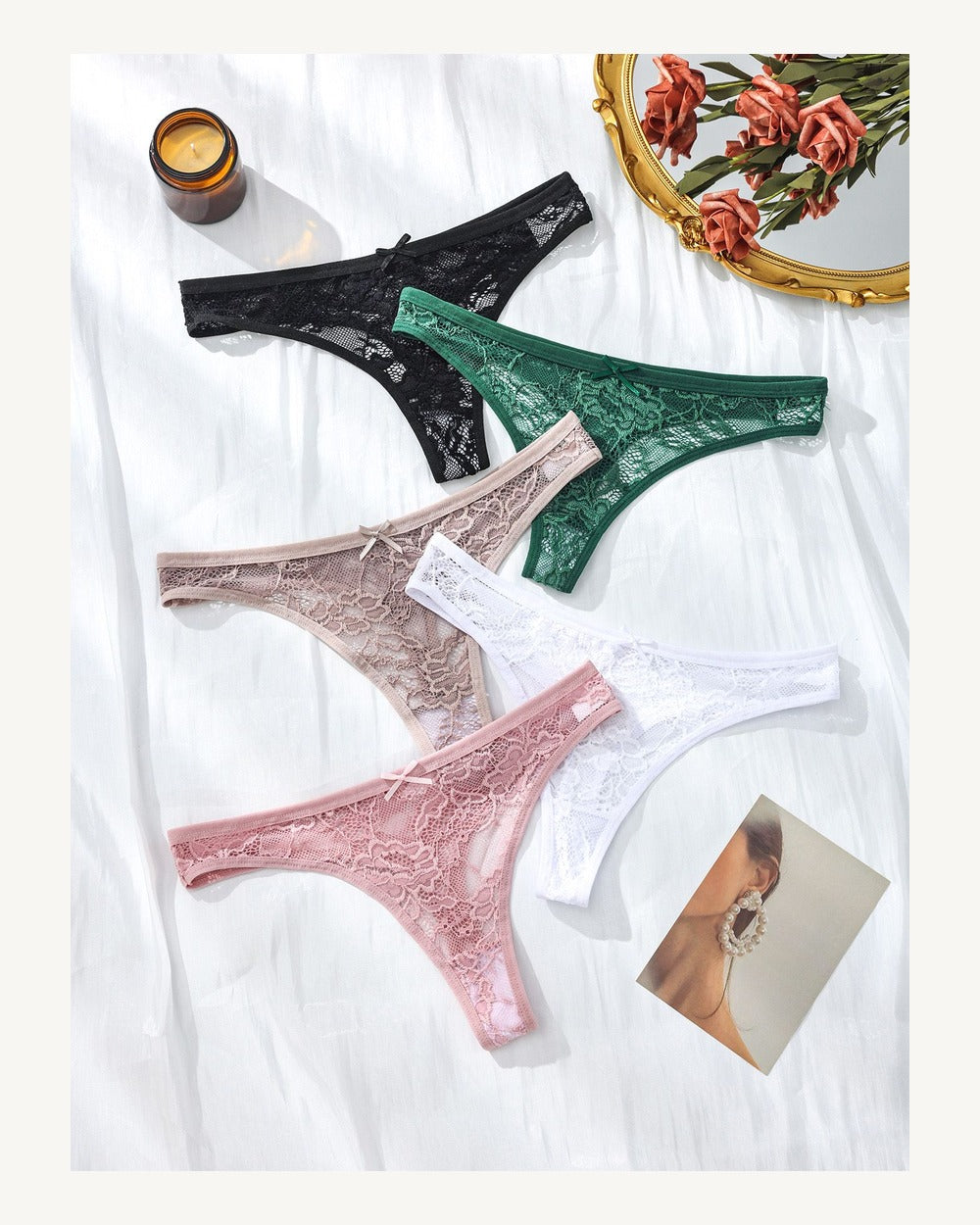 Low-Rise Lace Thong - Style K8436