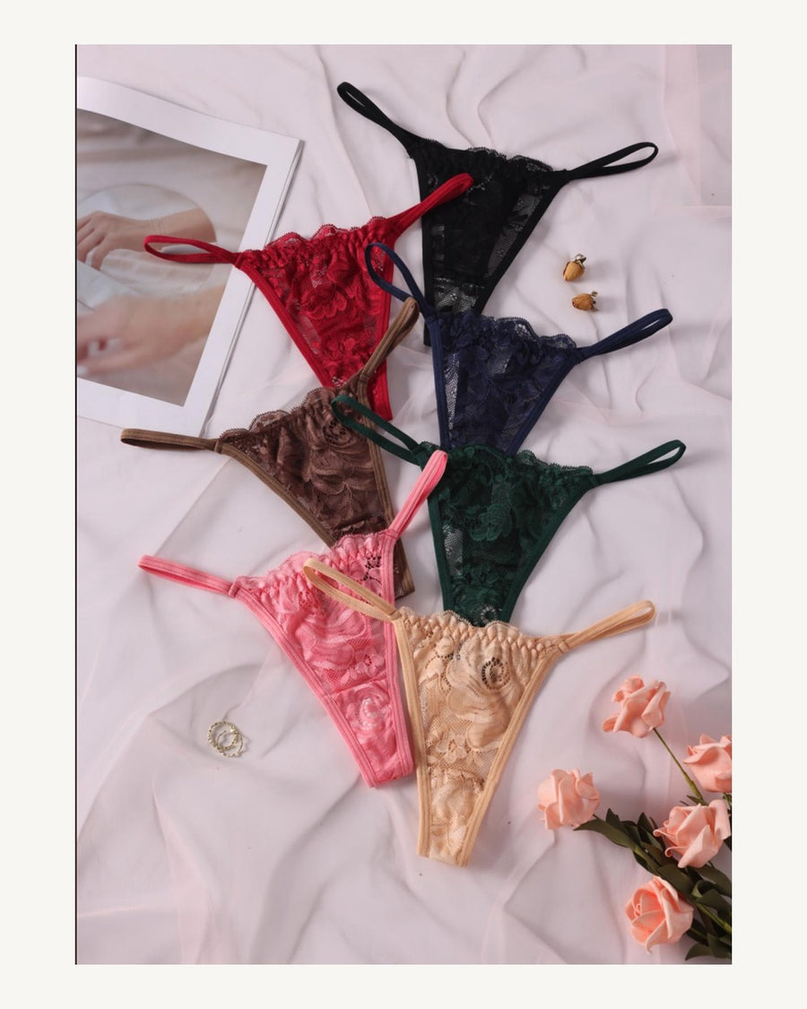 Mid-Rise Lace Thong - Style K8437